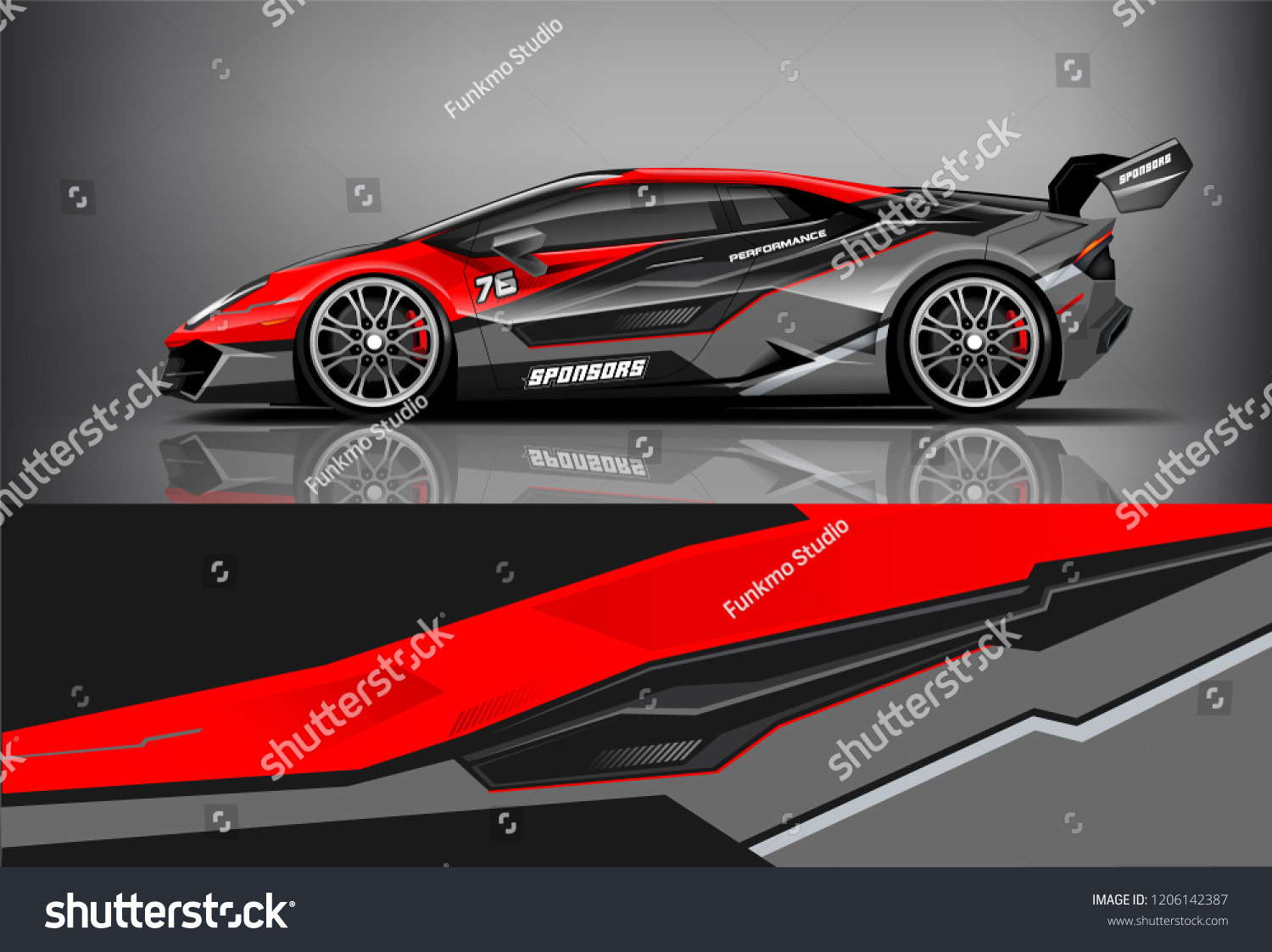 Sport car racing wrap livery design. vector design.