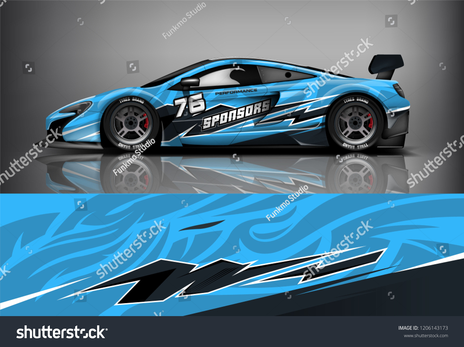 Sport car racing wrap livery design. vector design.