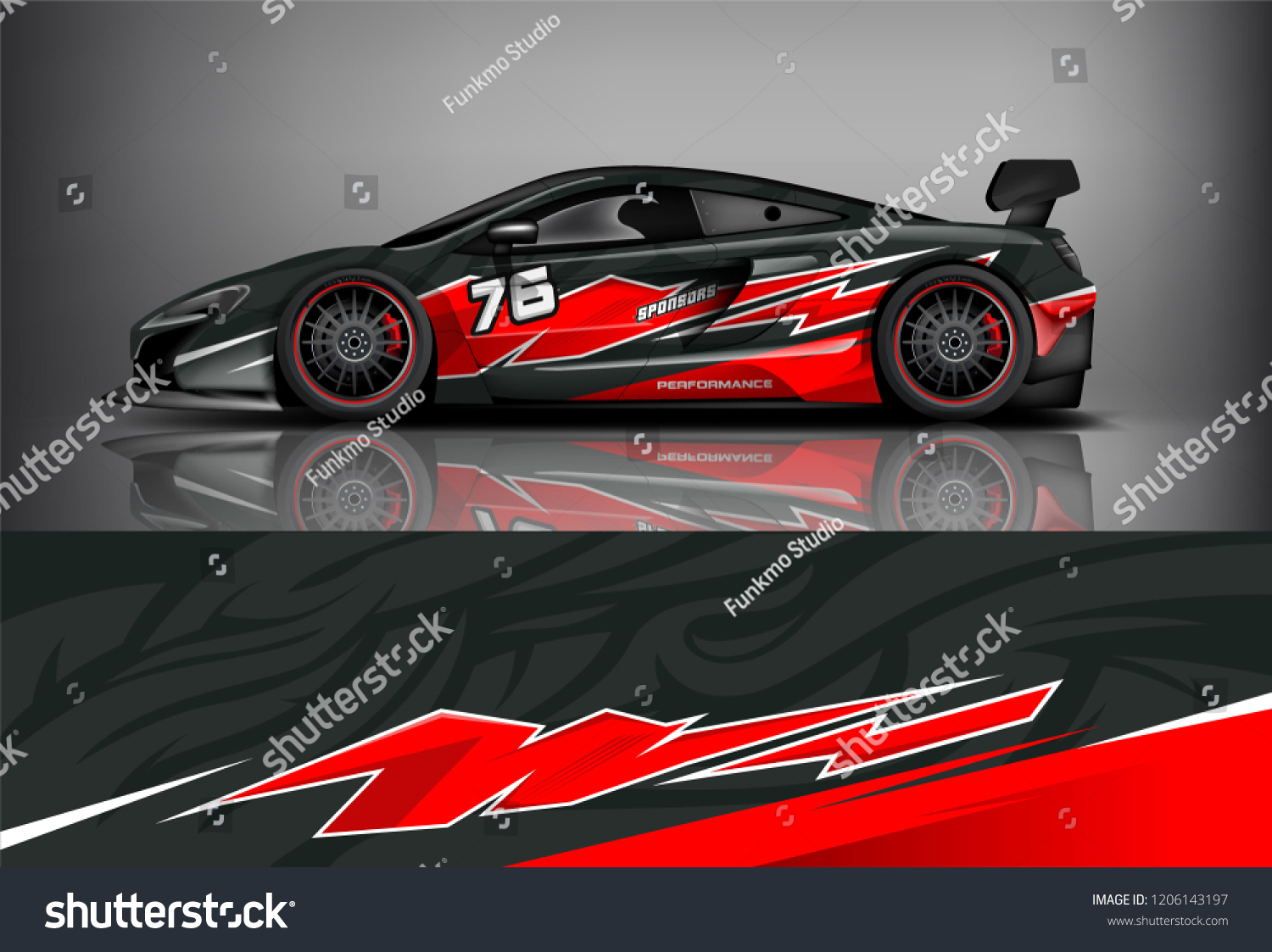 Sport car racing wrap livery design. vector design.