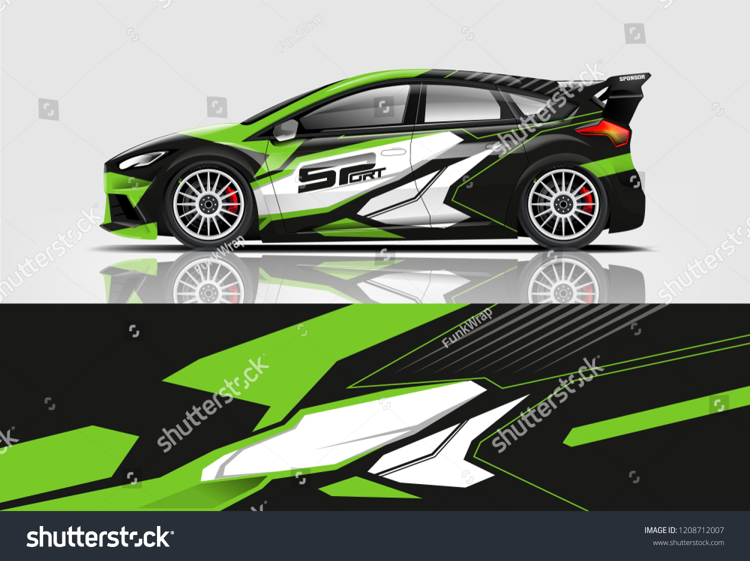Racing Hatchback car wrap decal and sticker design. vector eps 10 format.