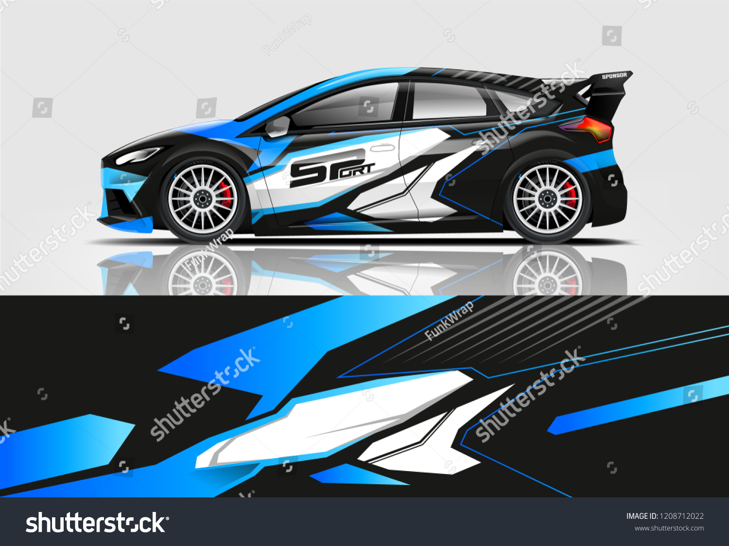 Racing Hatchback car wrap decal and sticker design. vector eps 10 format.