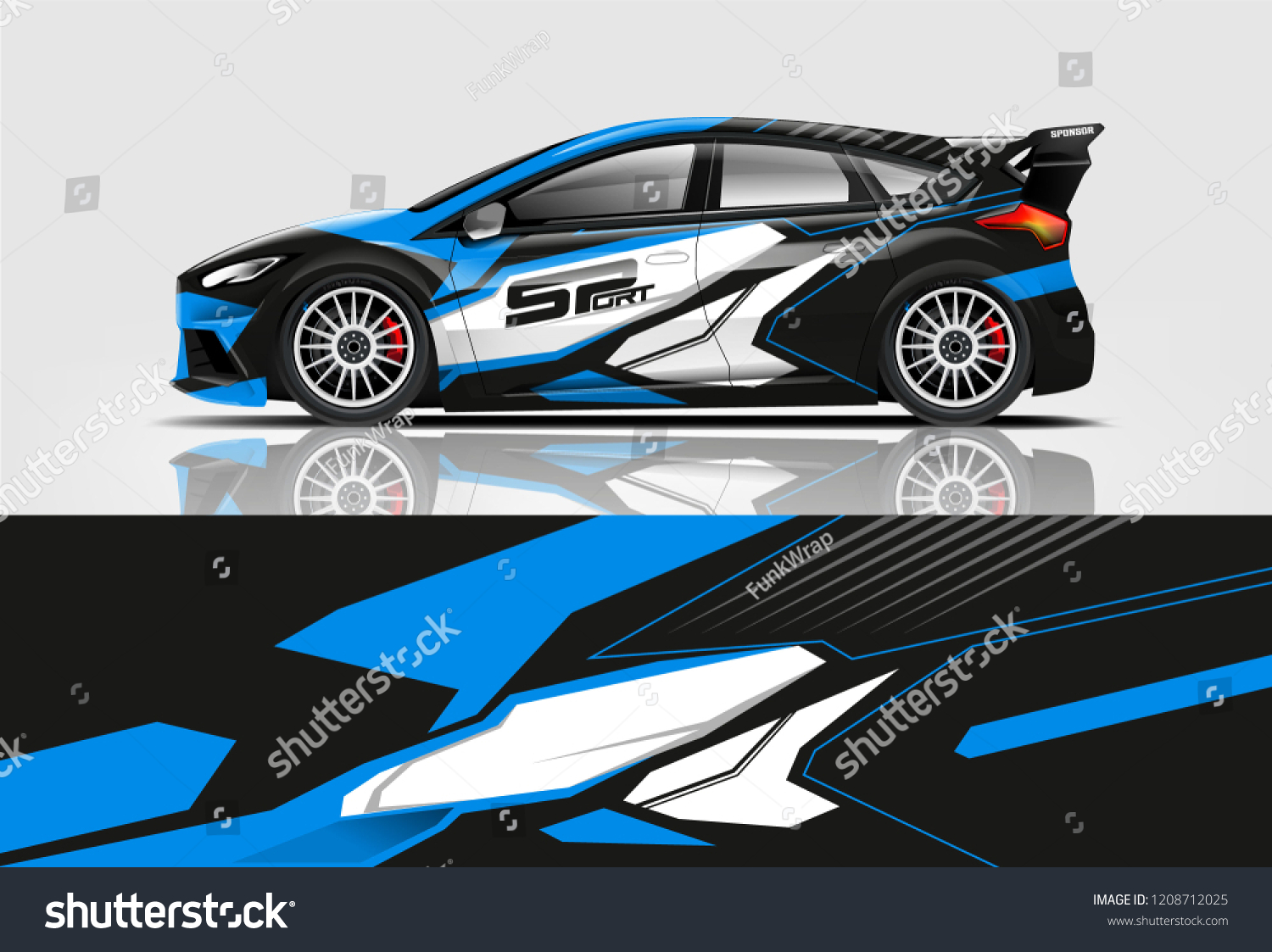 Racing Hatchback car wrap decal and sticker design. vector eps 10 format.