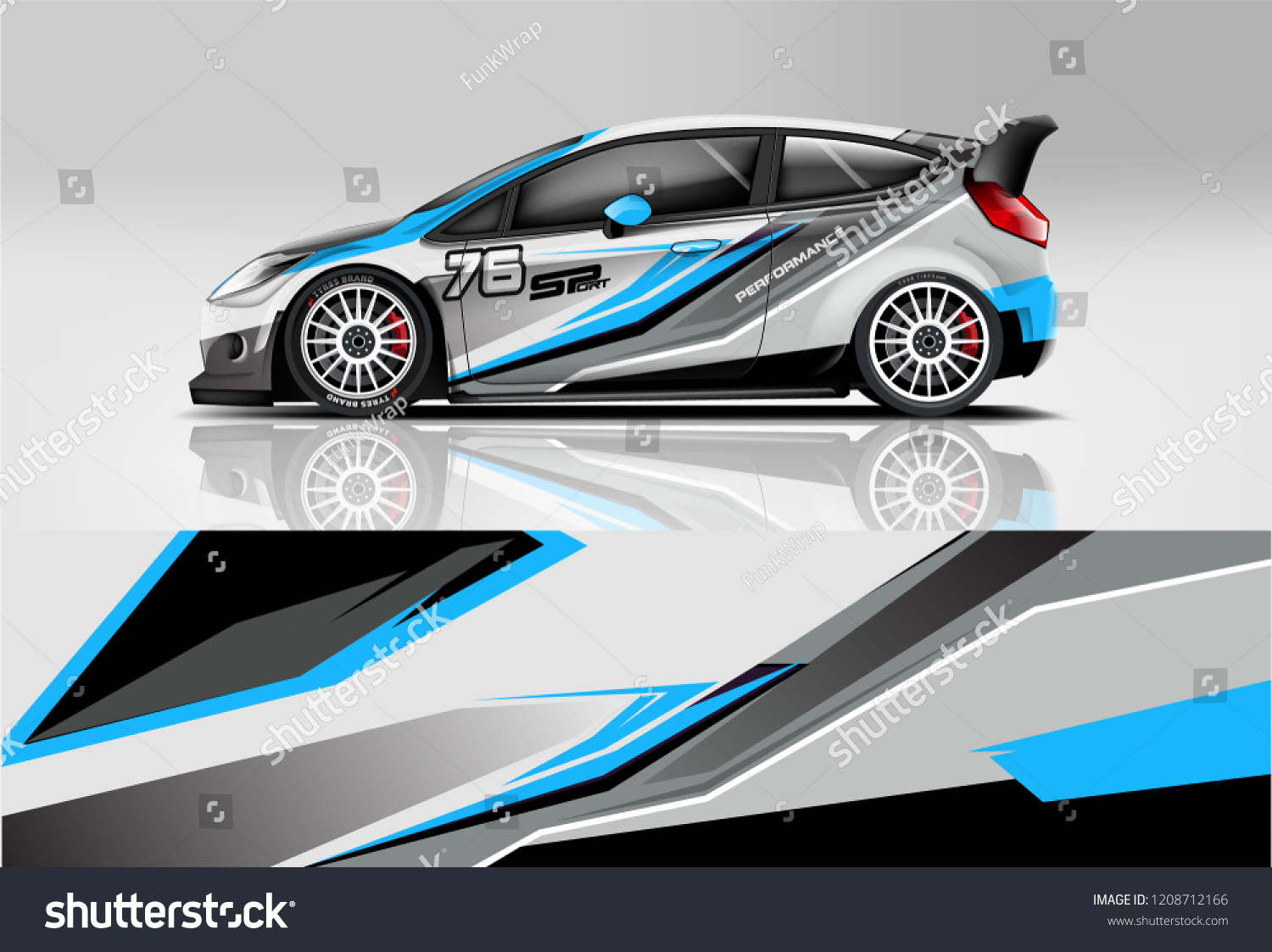 Racing Hatchback car wrap decal and sticker design. vector eps 10 format.