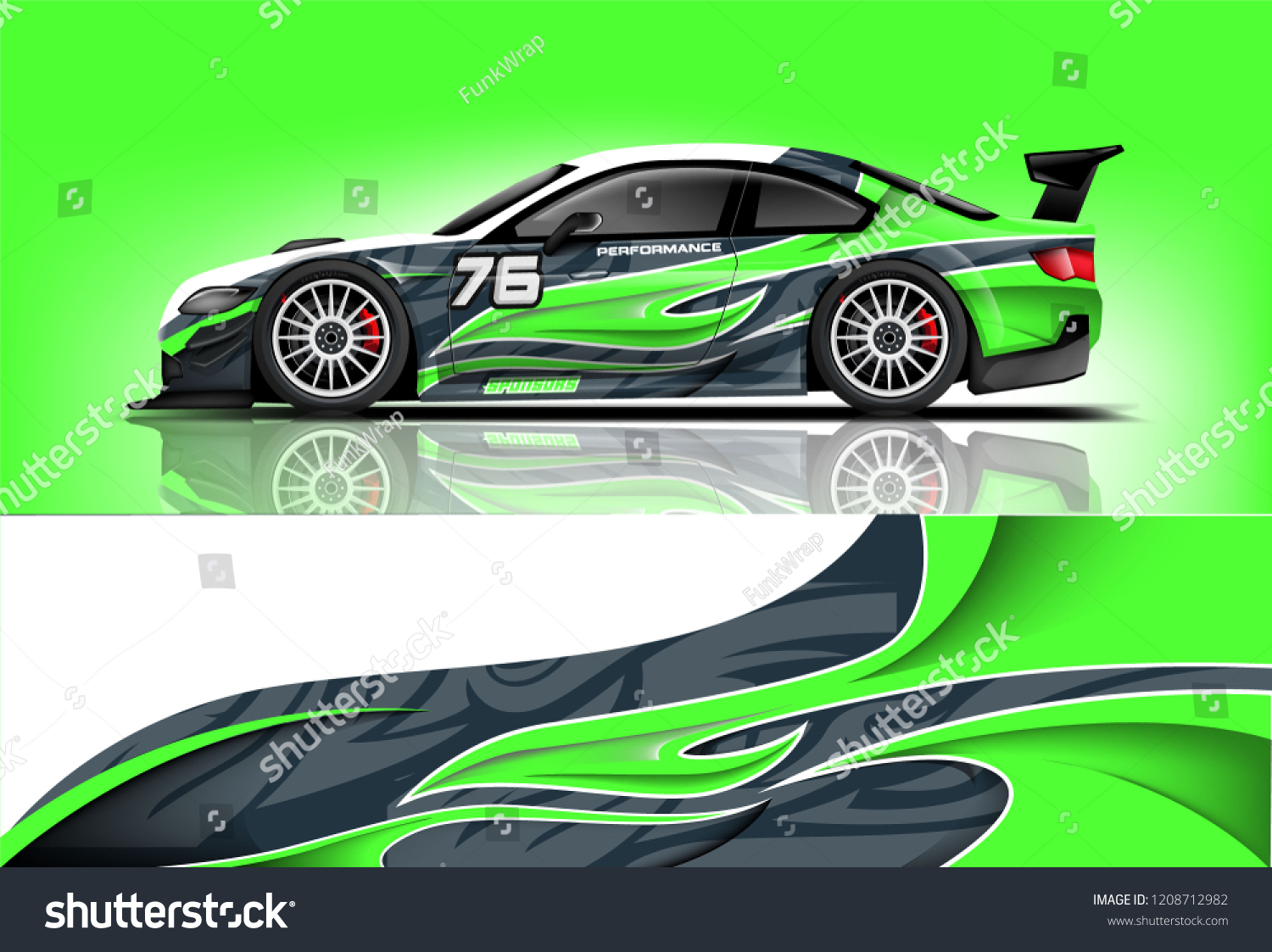 Sport racing car wrap decal and sticker livery design. vector eps10 format.