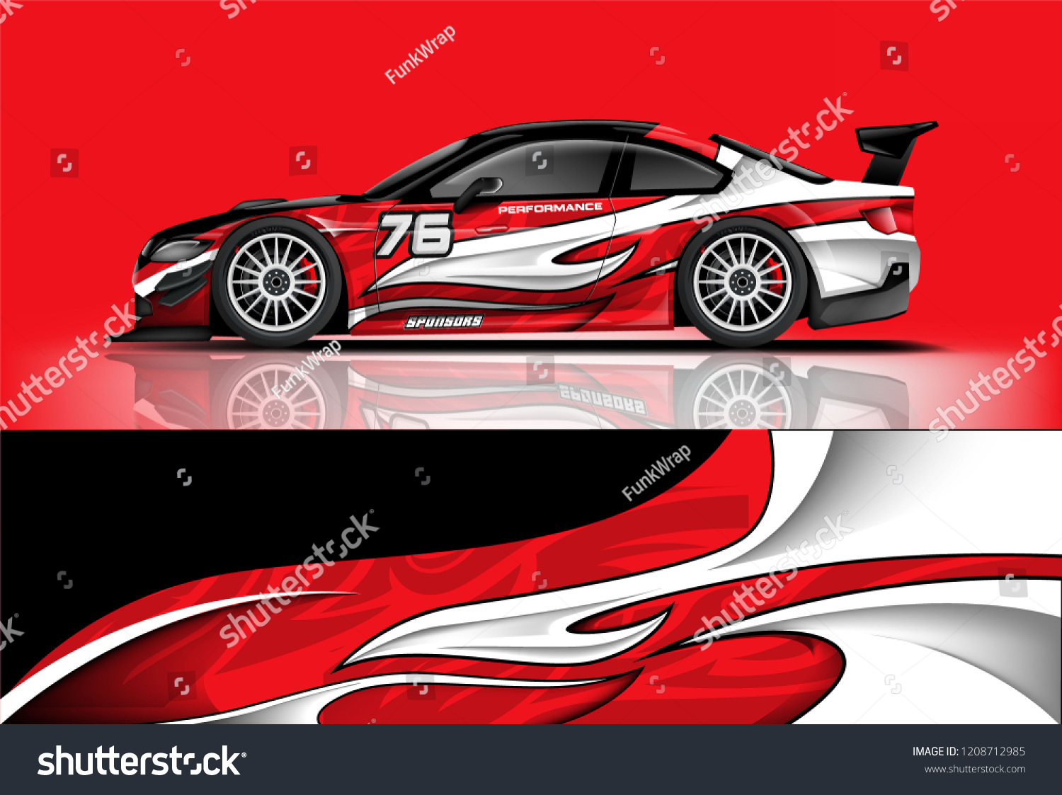 Sport racing car wrap decal and sticker livery design. vector eps10 format.