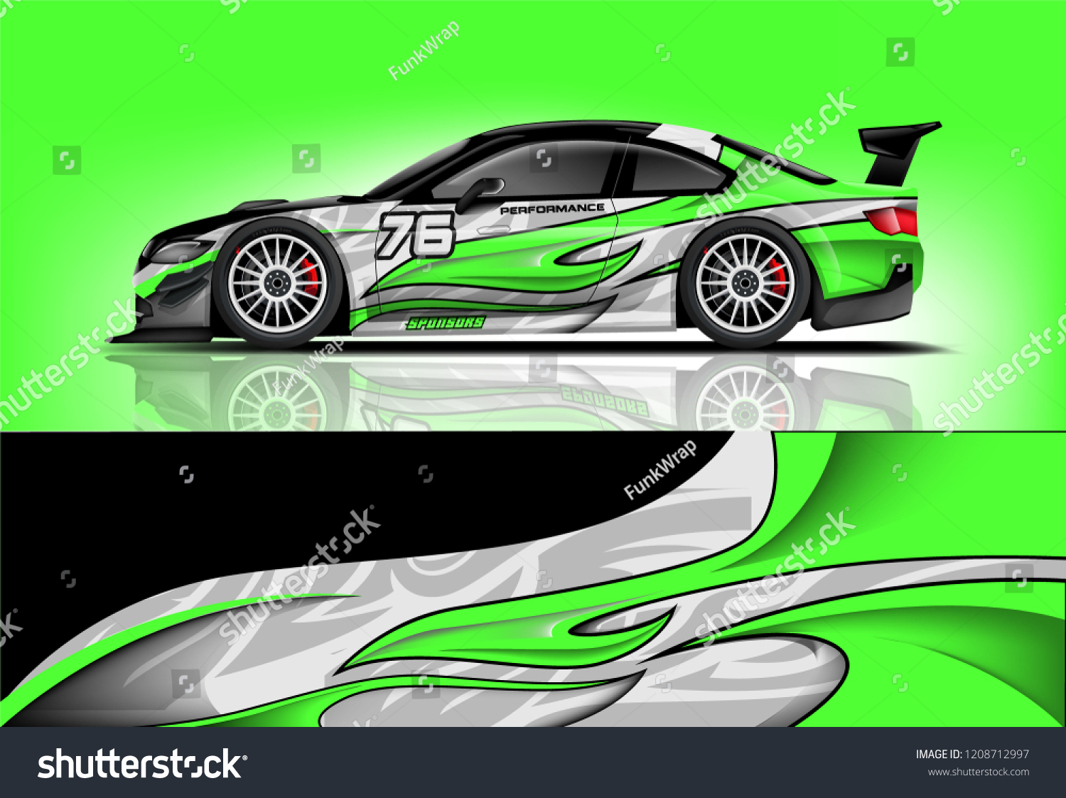 Sport racing car wrap decal and sticker livery design. vector eps10 format.