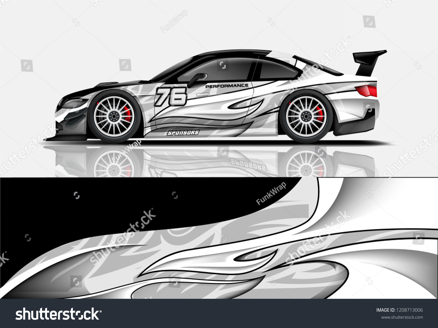 Sport racing car wrap decal and sticker livery design. vector eps10 format.