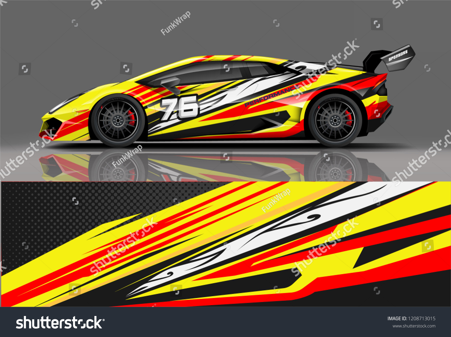 Sport racing car wrap decal and sticker livery design. vector eps10 format.
