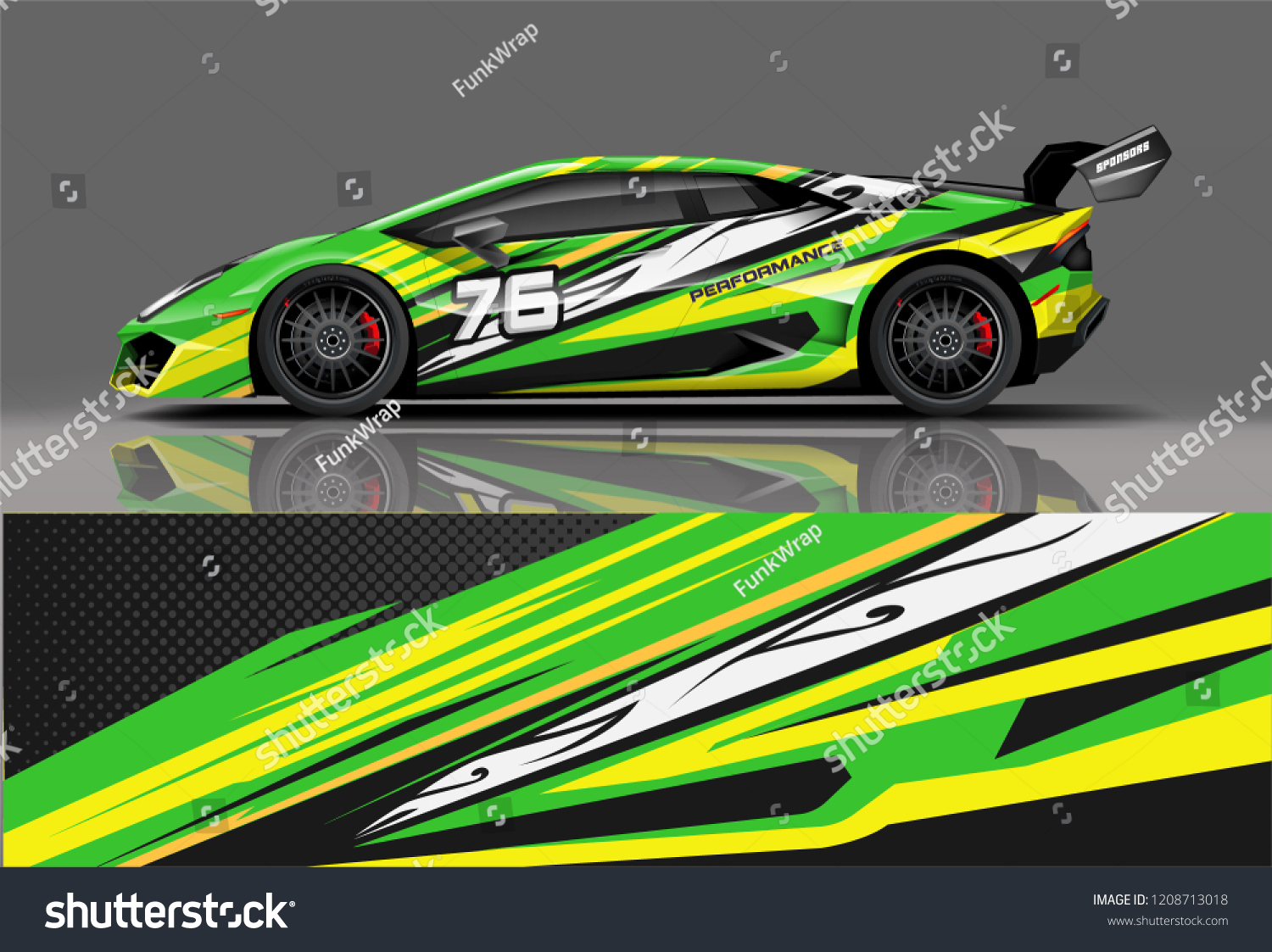 Sport racing car wrap decal and sticker livery design. vector eps10 format.