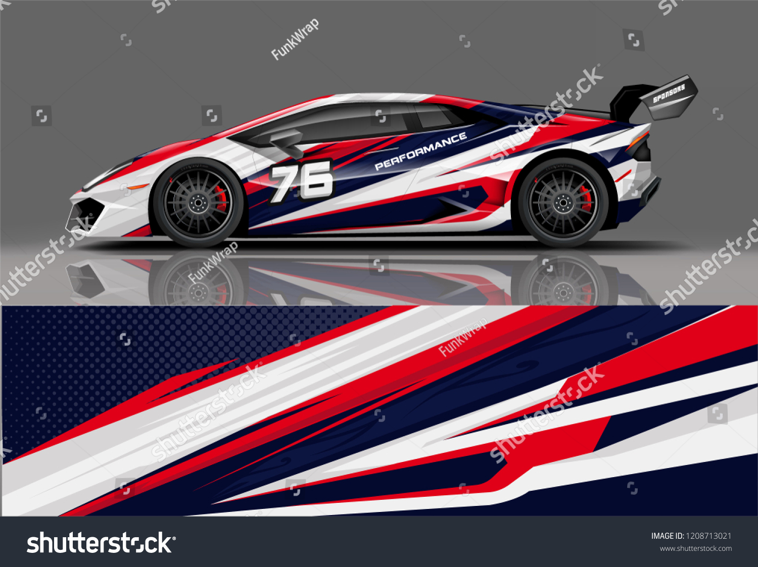 Sport racing car wrap decal and sticker livery design. vector eps10 format.