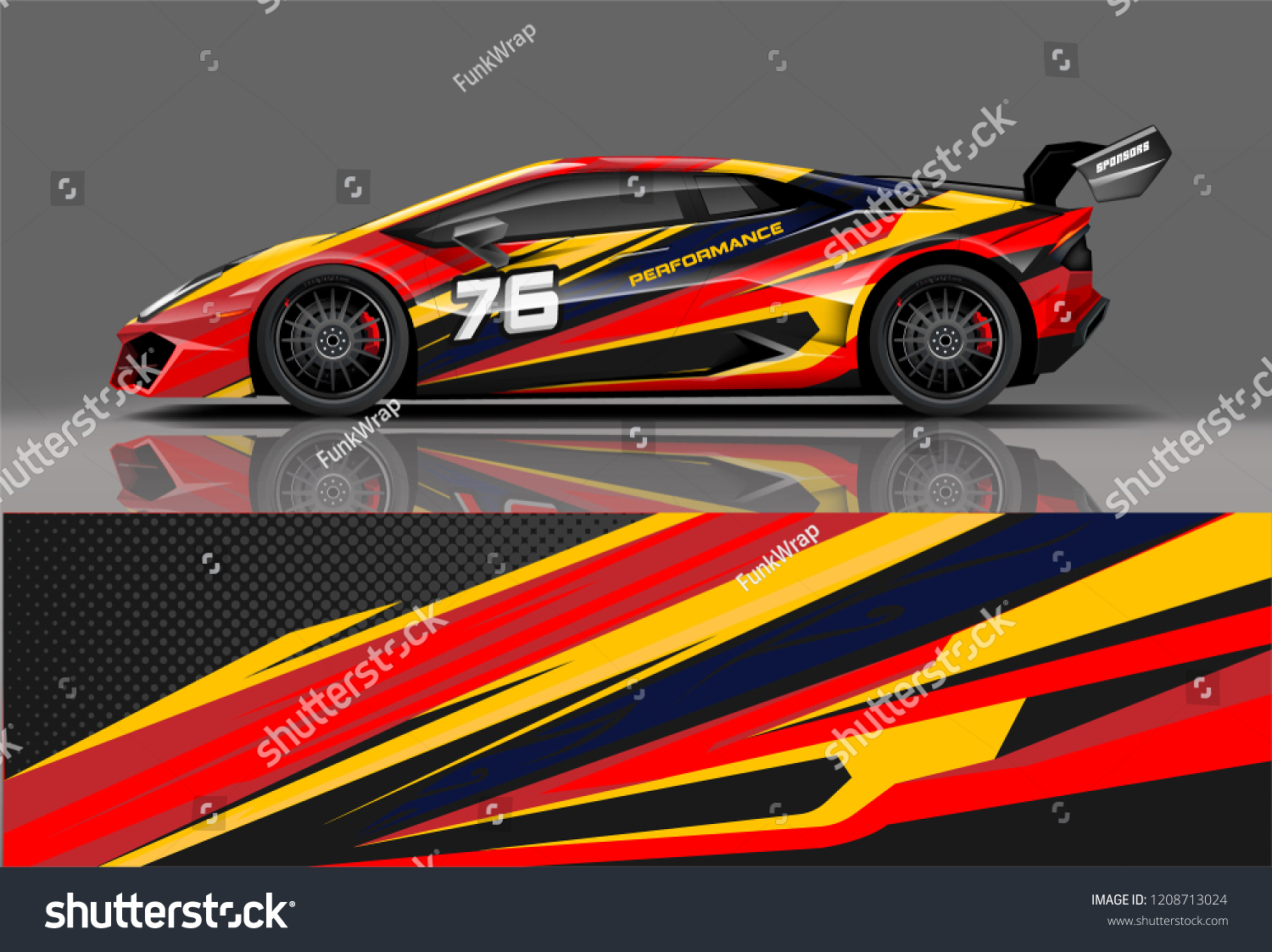 Sport racing car wrap decal and sticker livery design. vector eps10 format.