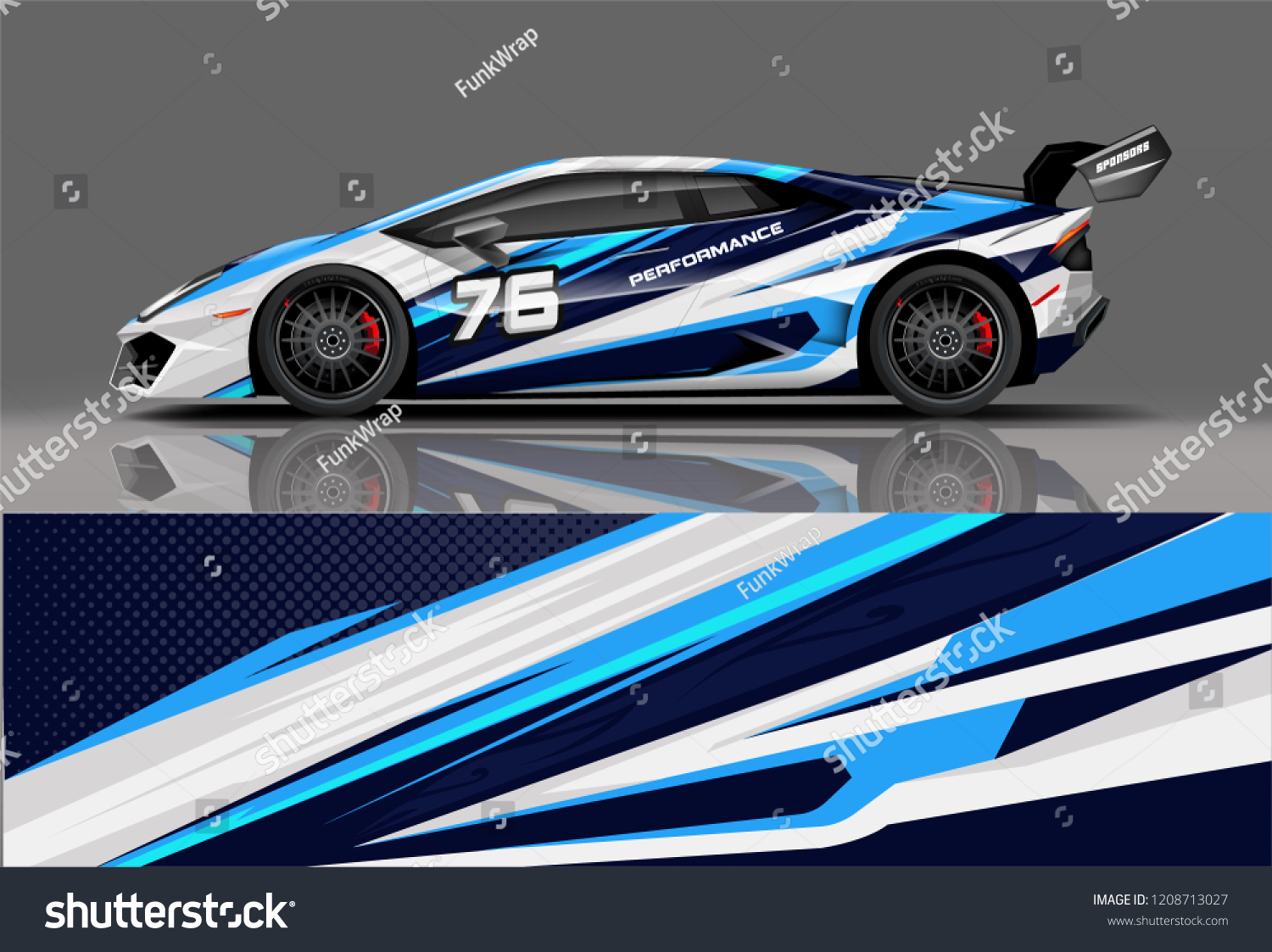 Sport racing car wrap decal and sticker livery design. vector eps10 format.