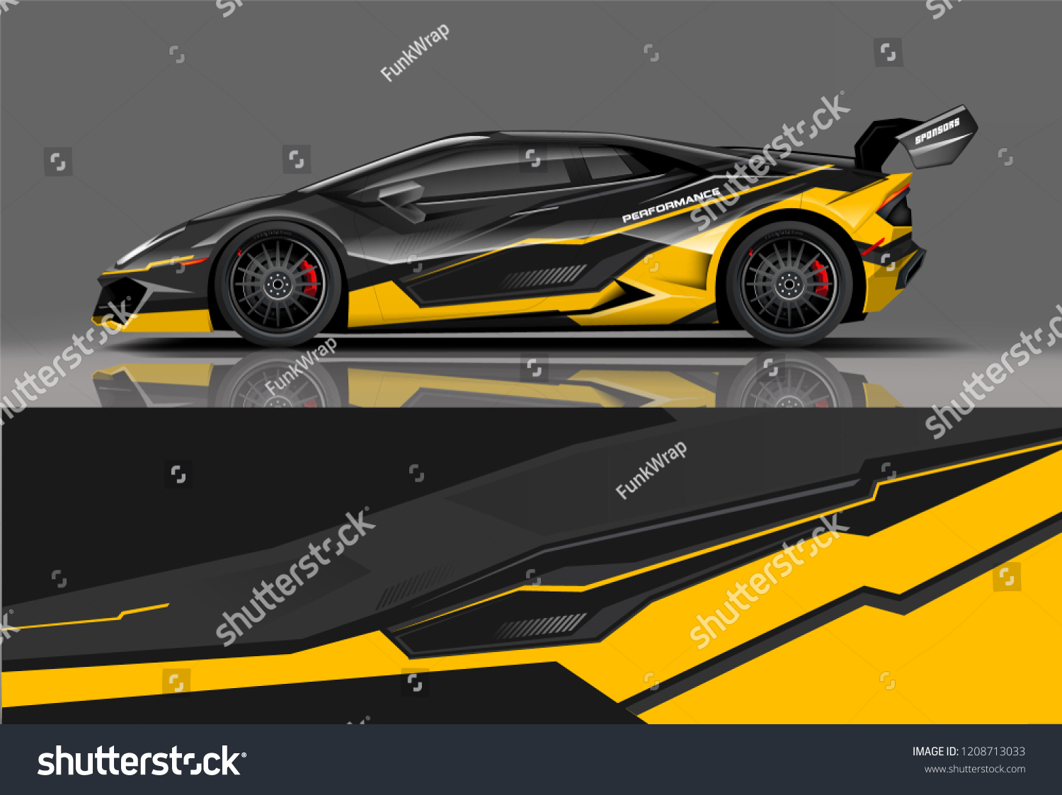 Sport racing car wrap decal and sticker livery design. vector eps10 format.