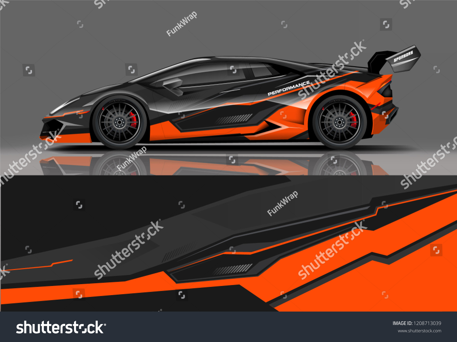 Sport racing car wrap decal and sticker livery design. vector eps10 format.