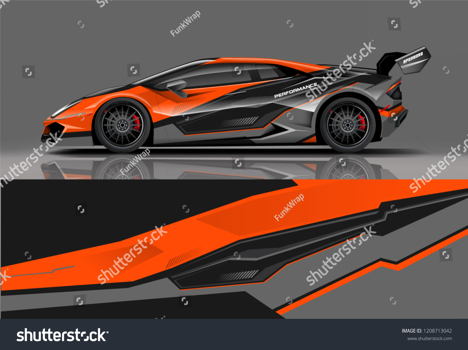 Sport racing car wrap decal and sticker livery design. vector eps10 format.