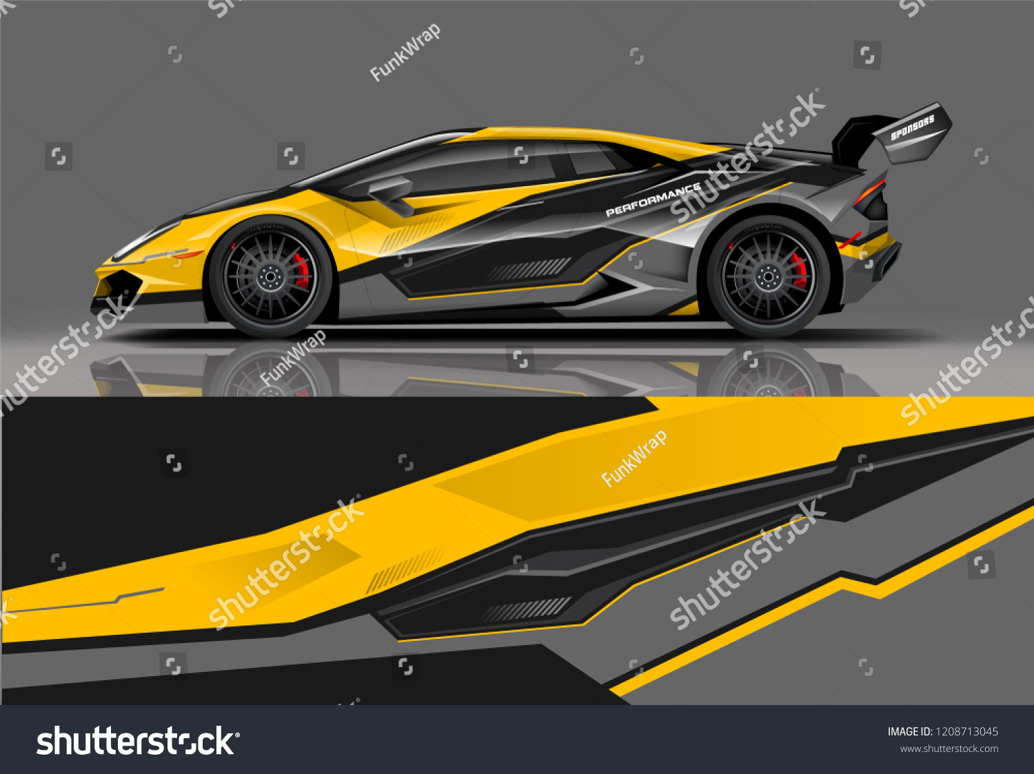 Sport racing car wrap decal and sticker livery design. vector eps10 format.