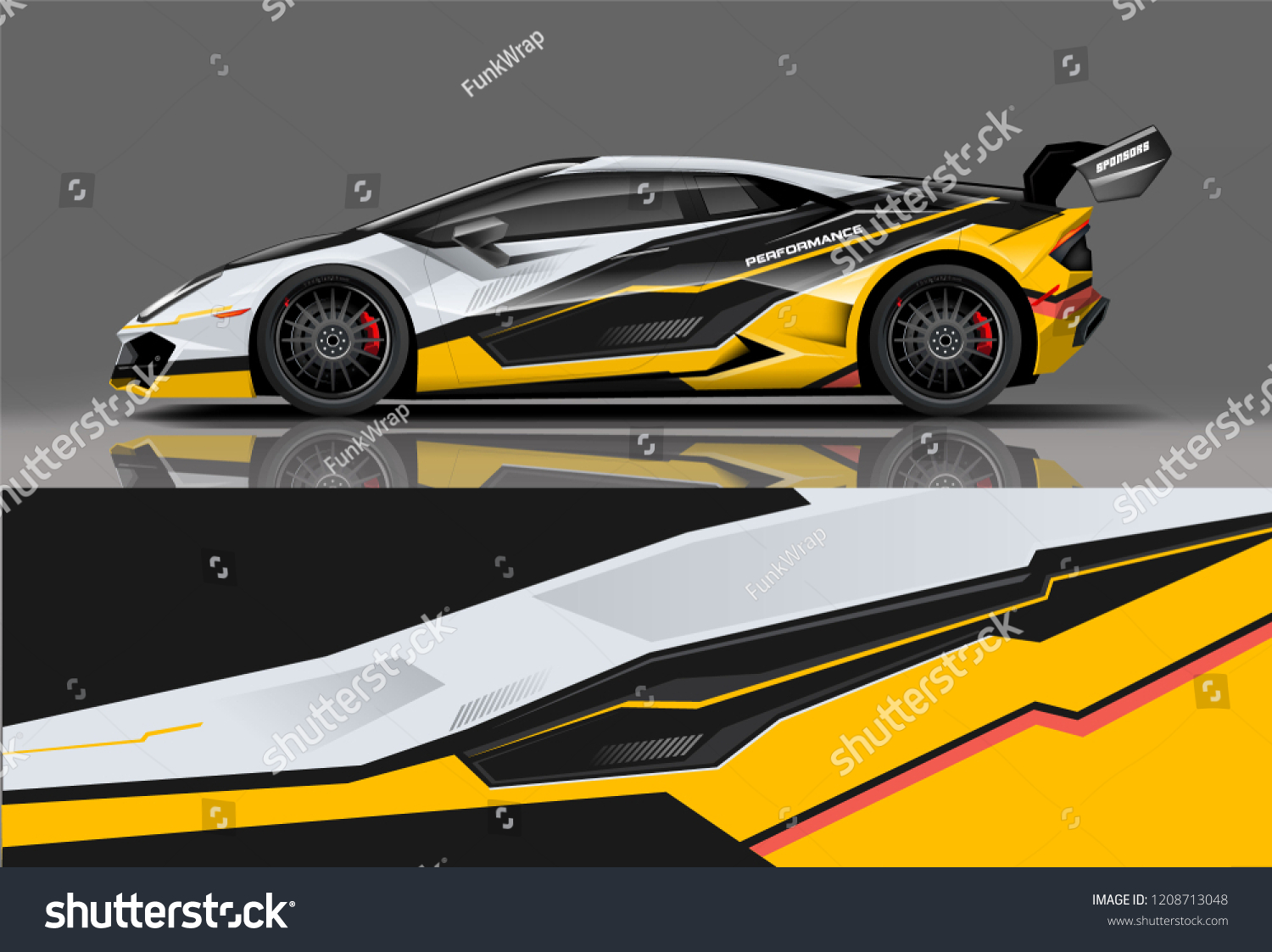 Sport racing car wrap decal and sticker livery design. vector eps10 format.
