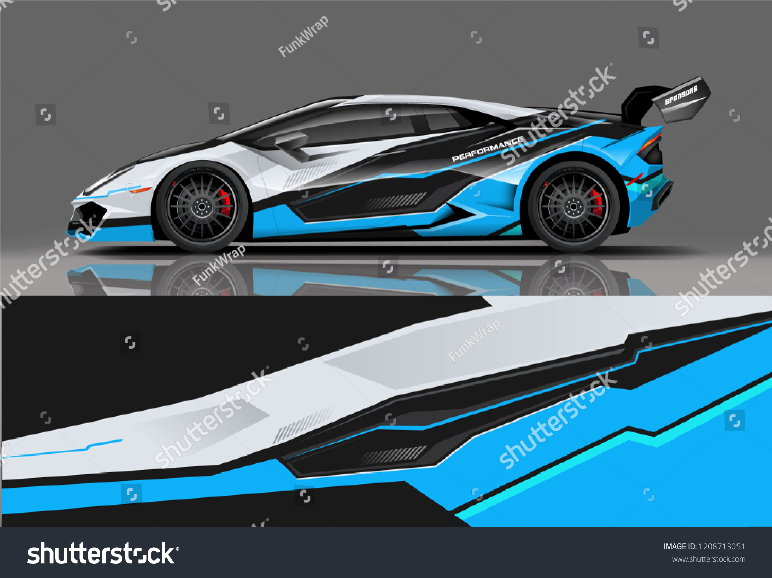 Sport racing car wrap decal and sticker livery design. vector eps10 format.