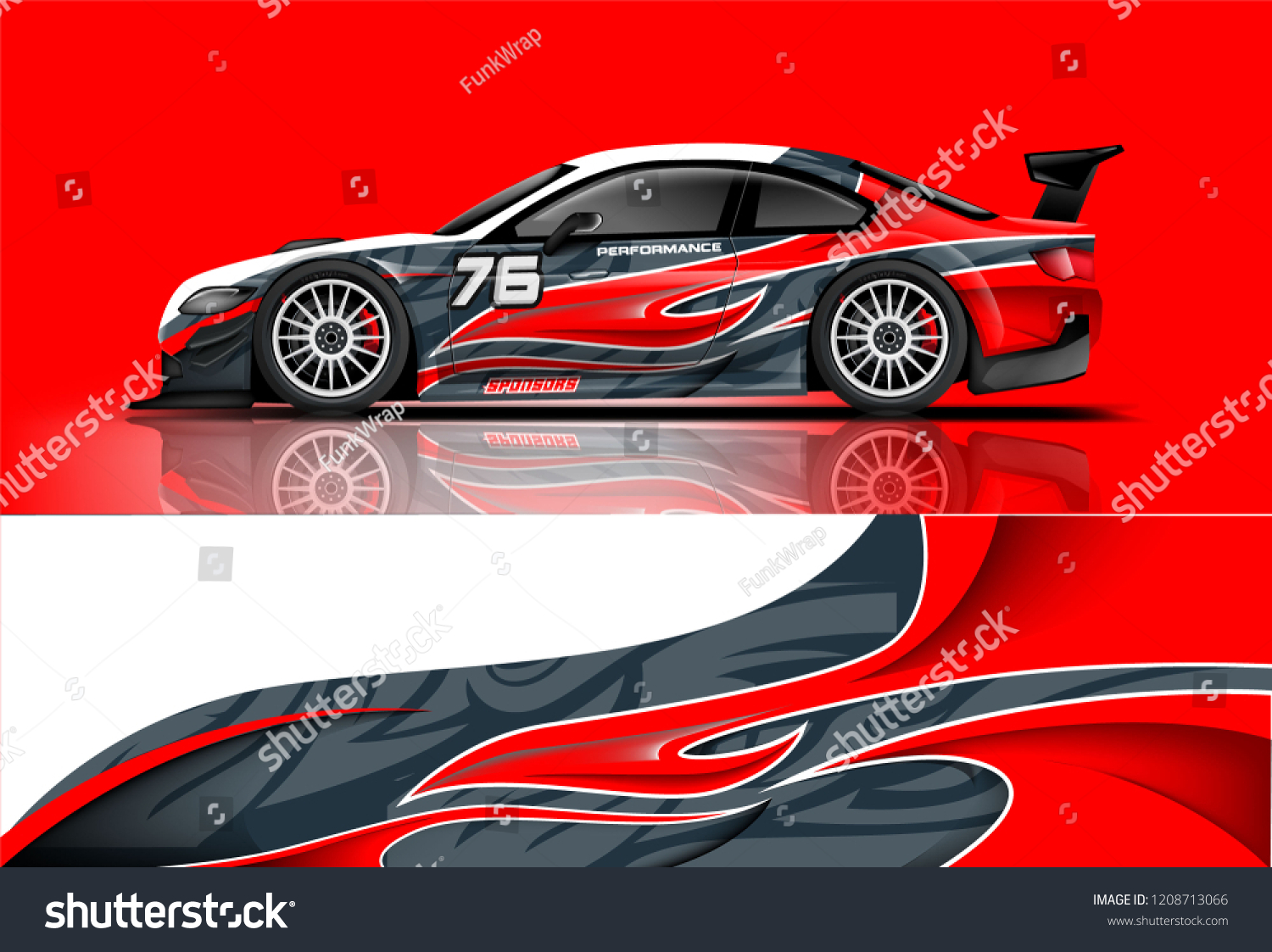 Sport racing car wrap decal and sticker livery design. vector eps10 format.