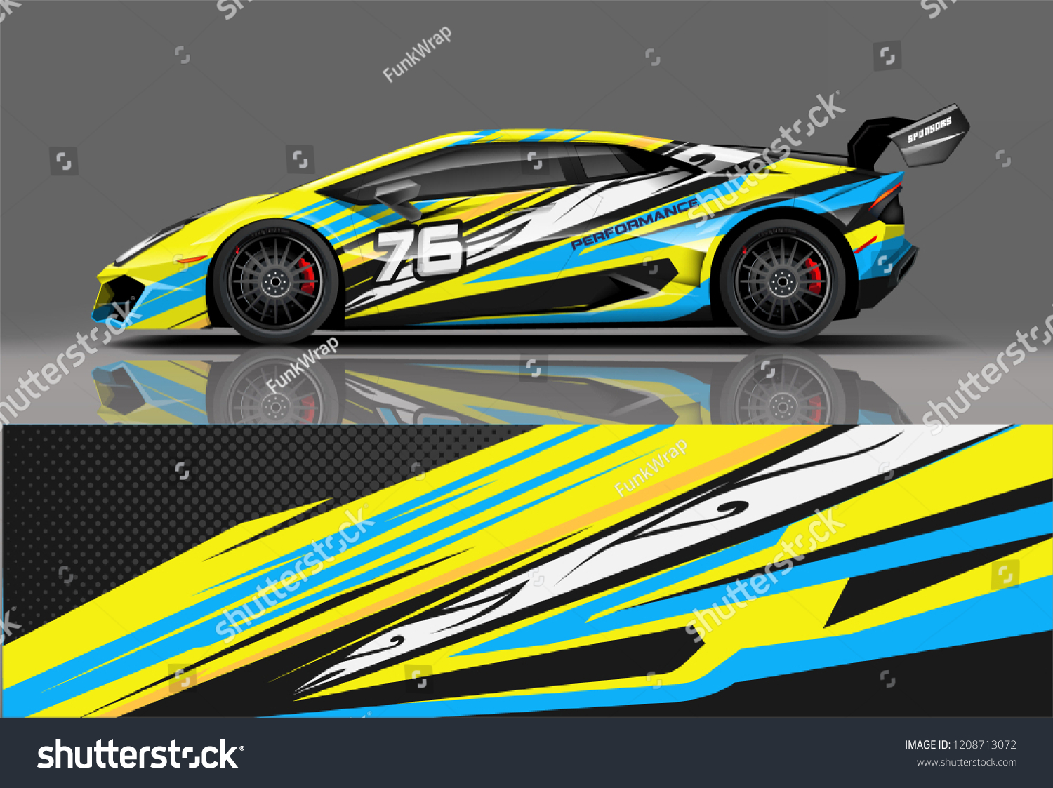 Sport racing car wrap decal and sticker livery design. vector eps10 format.
