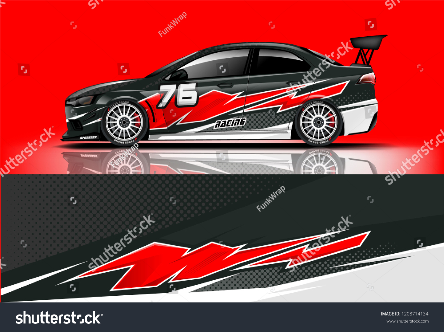 Sport sedan and hatchback Racing livery design. for wrap, decal, and sticker. eps10 format.