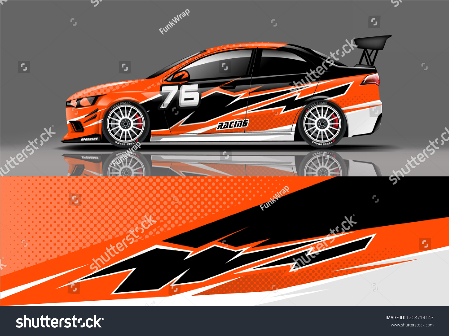 Sport sedan and hatchback Racing livery design. for wrap, decal, and sticker. eps10 format.