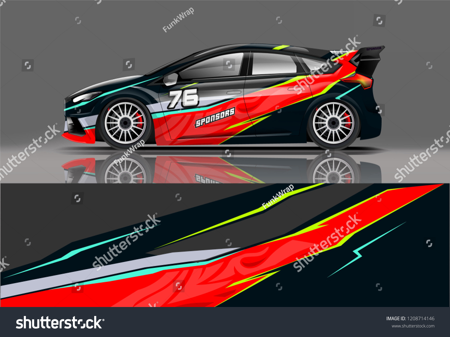 Sport sedan and hatchback Racing livery design. for wrap, decal, and sticker. eps10 format.