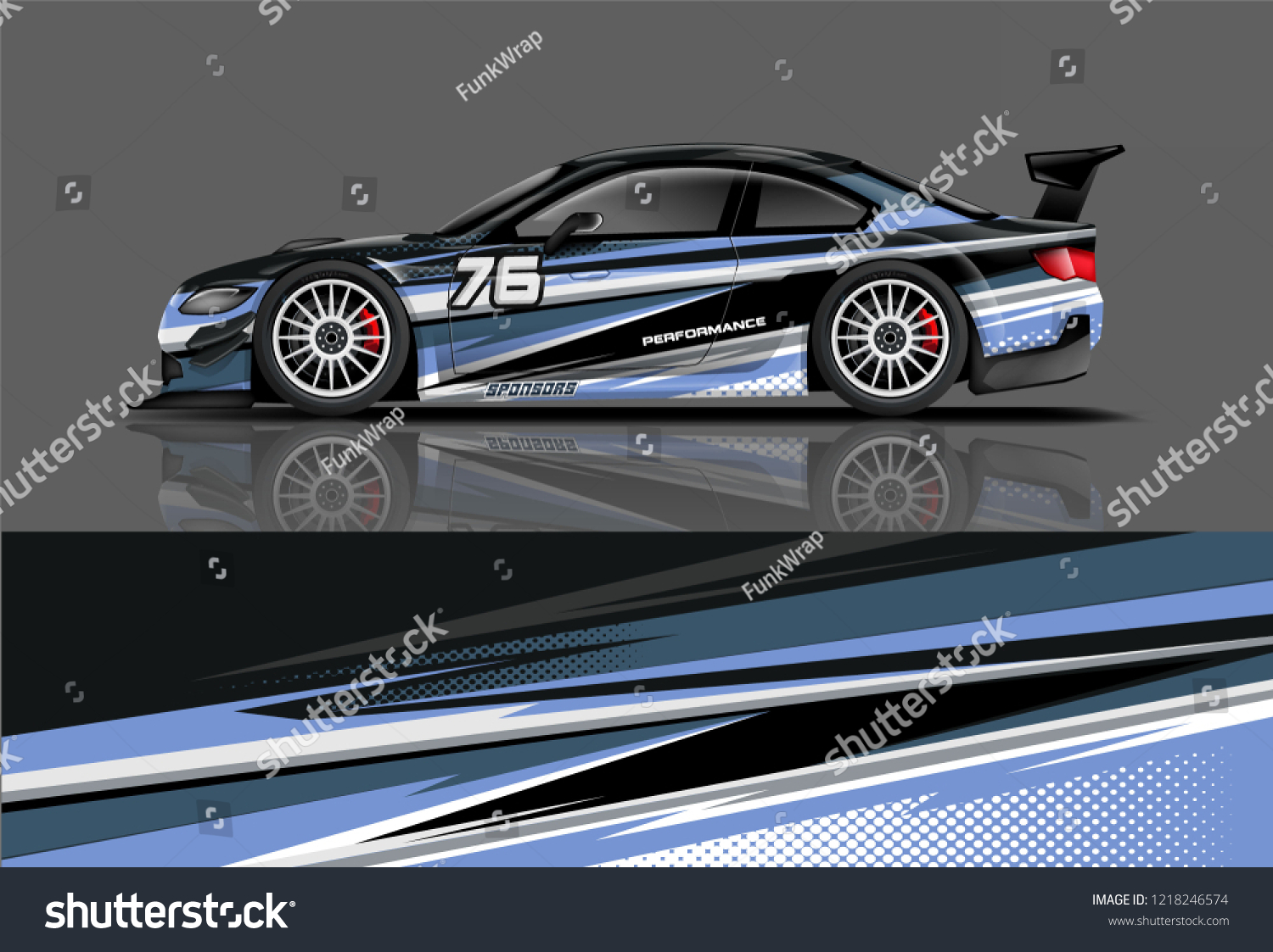 Car decal wrap design vector. Graphic abstract stripe racing background kit designs for vehicle, race car, rally, adventure and livery