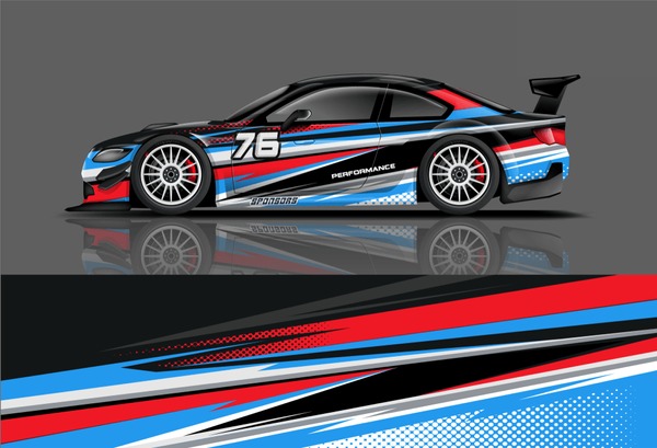 Racing Car Wrap. Sport car livery design