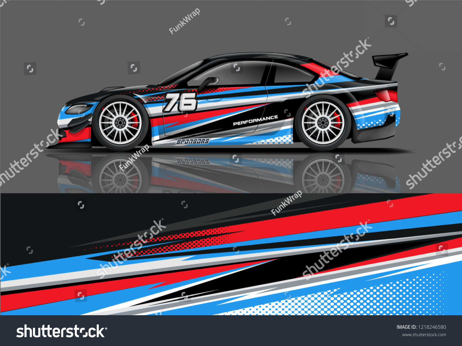 Racing Car Wrap. Sport car livery design