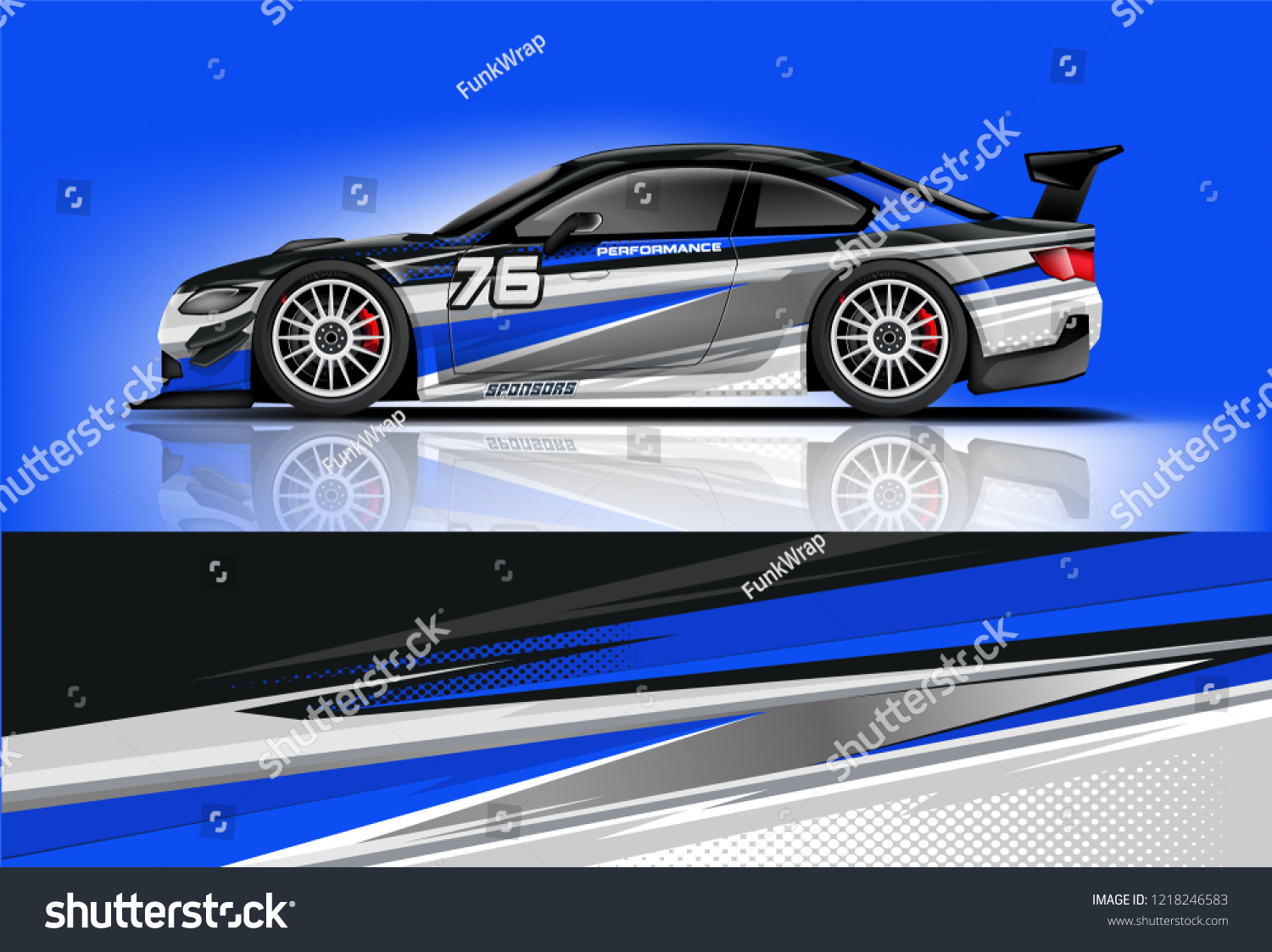 Car decal wrap design vector. Graphic abstract stripe racing background kit designs for vehicle, race car, rally, adventure and livery