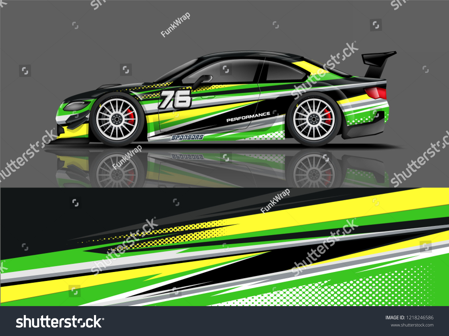 Car decal wrap design vector. Graphic abstract stripe racing background kit designs for vehicle, race car, rally, adventure and livery