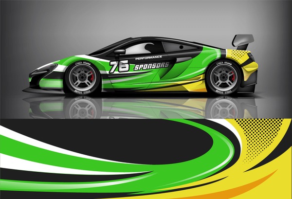 Racing Car Wrap. Sport car livery design