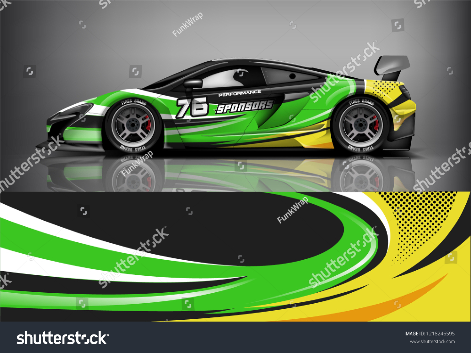 Racing Car Wrap. Sport car livery design