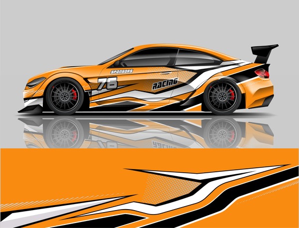 Racing Livery design Car wrap design Racing line Strip and background