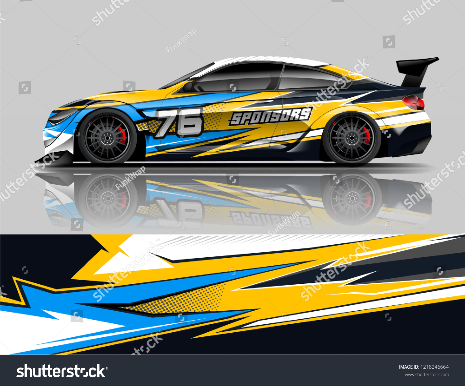 Car decal wrap design vector. Graphic abstract stripe racing background kit designs for vehicle, race car, rally, adventure and livery