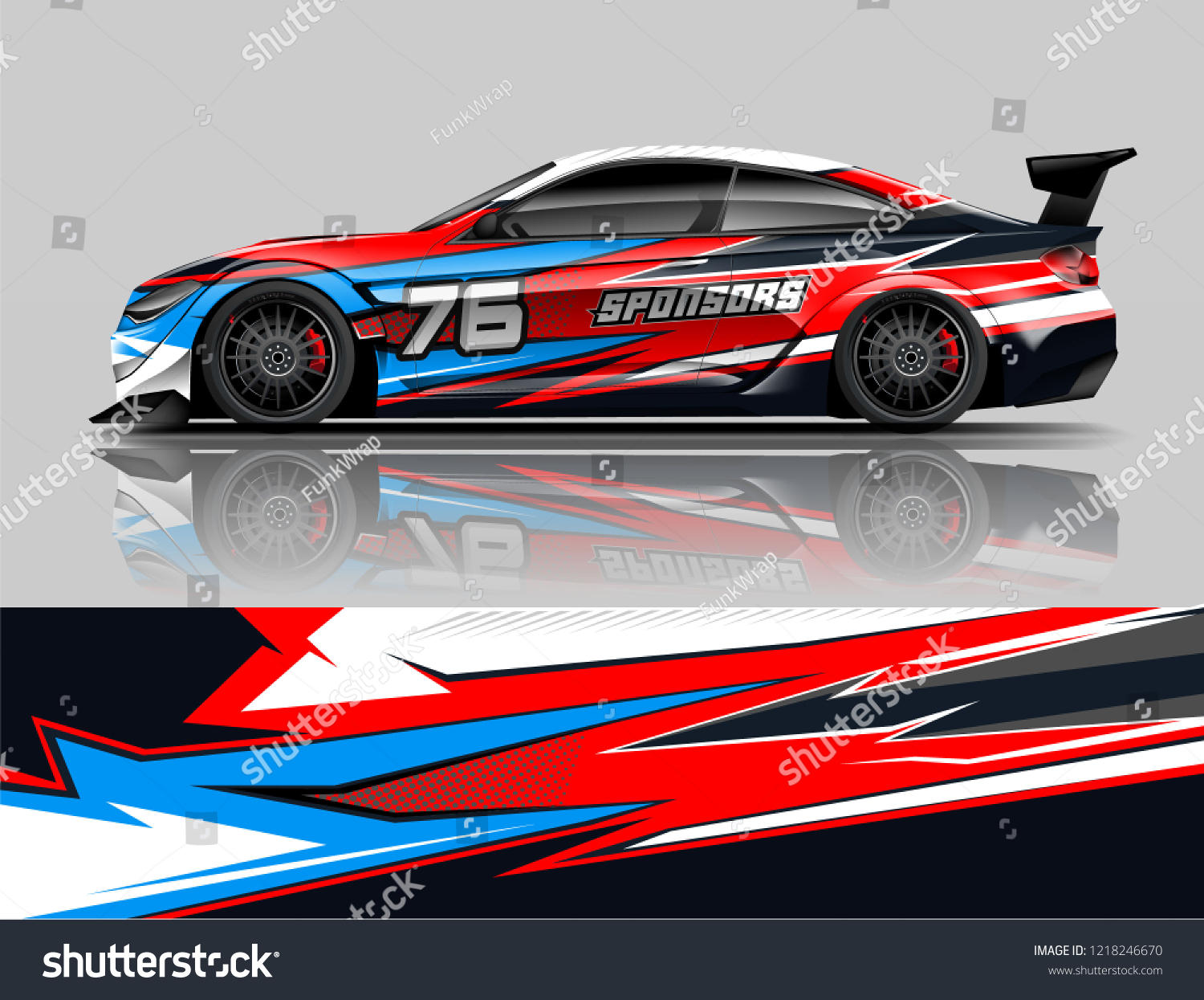 Car decal wrap design vector. Graphic abstract stripe racing background kit designs for vehicle, race car, rally, adventure and livery