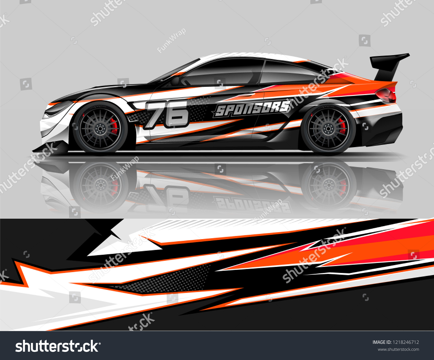 Car decal wrap design vector. Graphic abstract stripe racing background kit designs for vehicle, race car, rally, adventure and livery