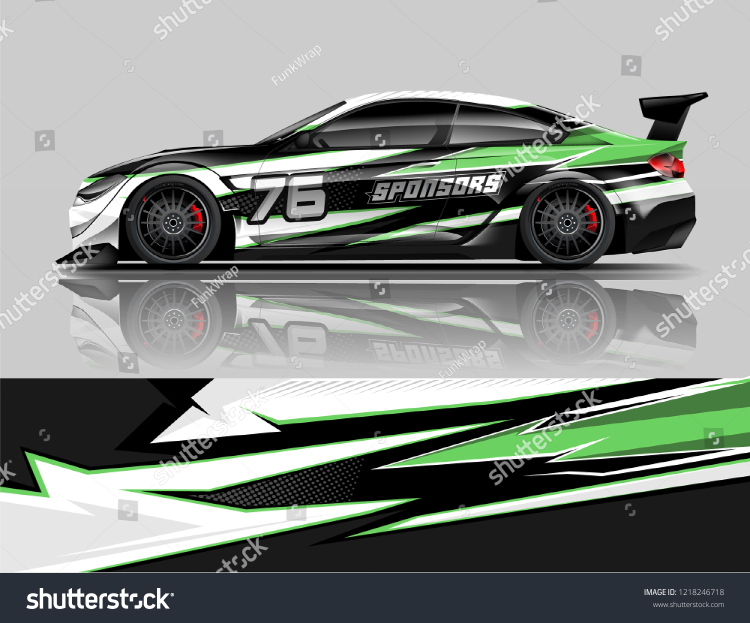 Car decal wrap design vector. Graphic abstract stripe racing background kit designs for vehicle, race car, rally, adventure and livery