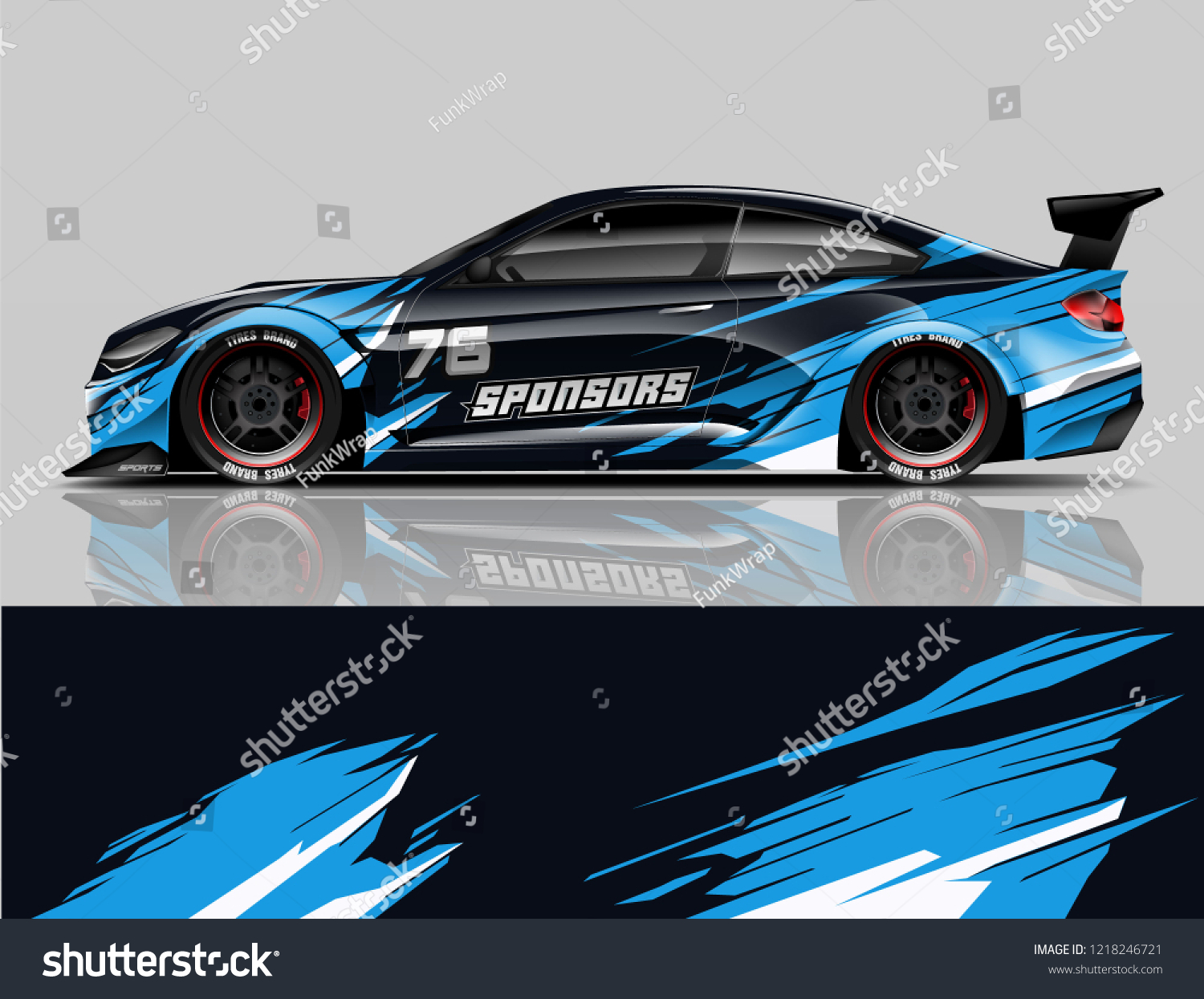 Car decal wrap design vector. Graphic abstract stripe racing background kit designs for vehicle, race car, rally, adventure and livery