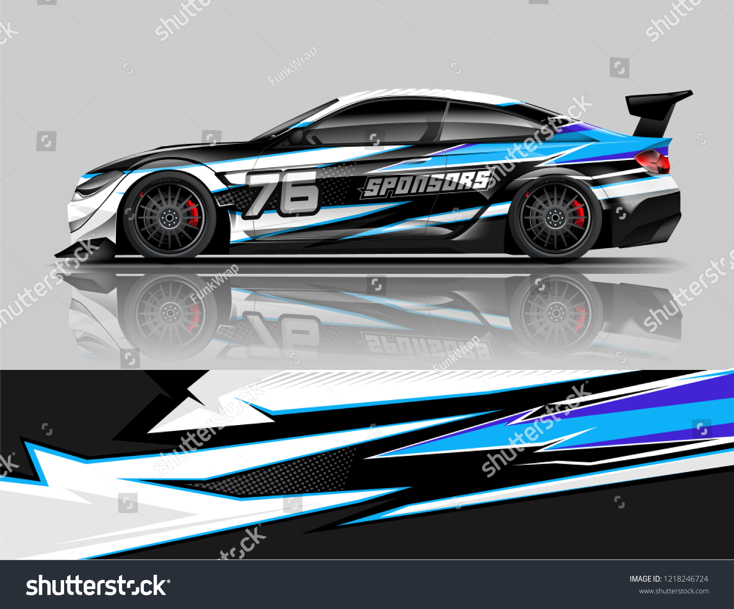Car decal wrap design vector. Graphic abstract stripe racing background kit designs for vehicle, race car, rally, adventure and livery