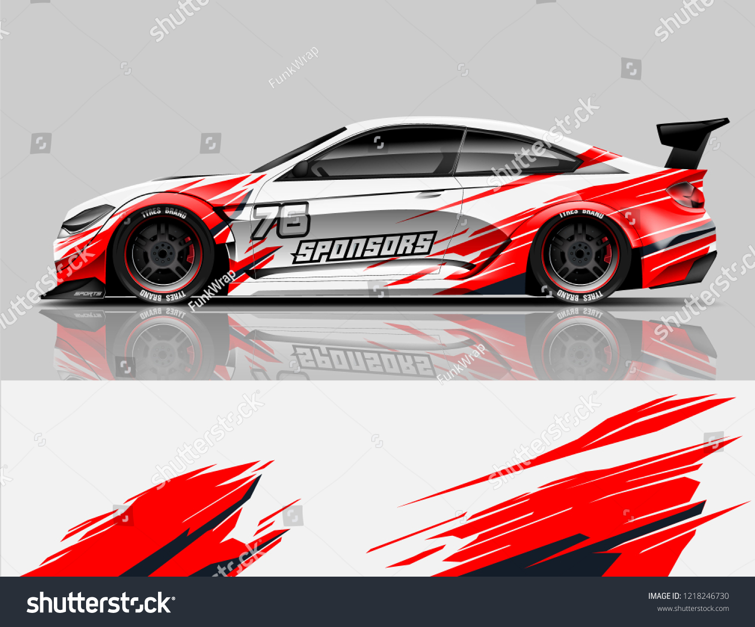 Car decal wrap design vector. Graphic abstract stripe racing background kit designs for vehicle, race car, rally, adventure and livery