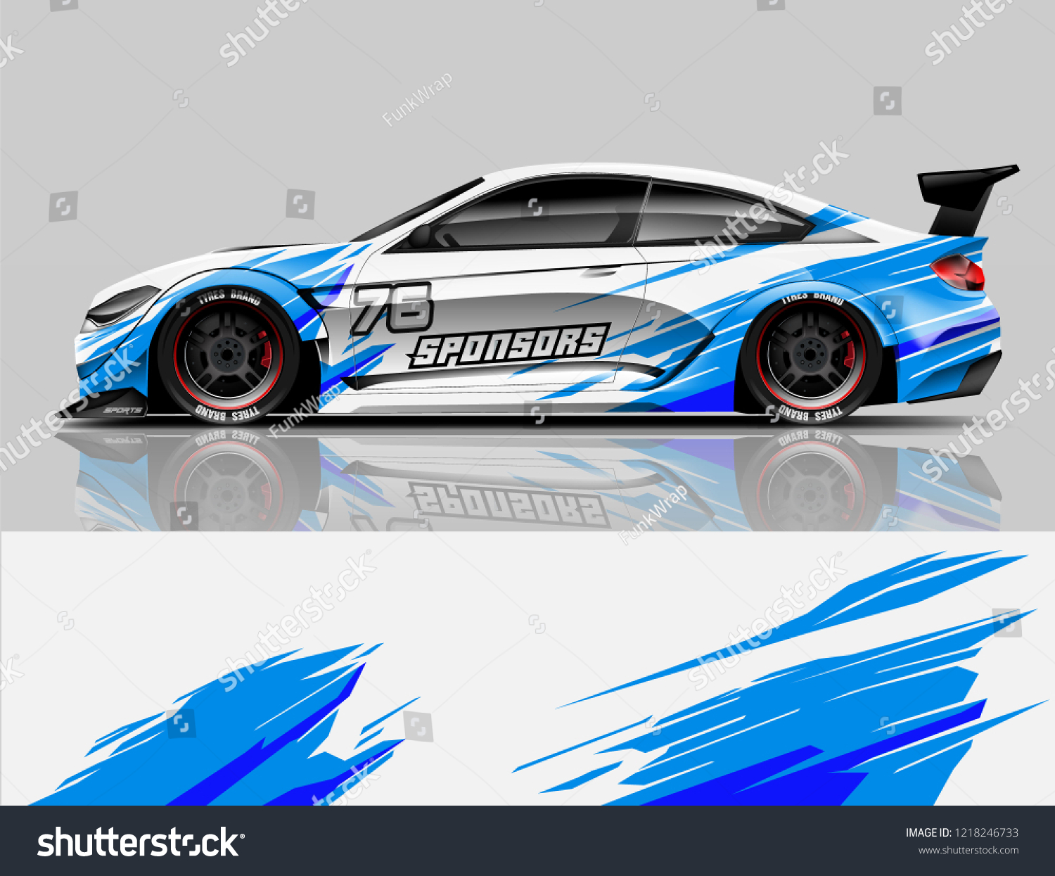 Super Car wrap design vector. Graphic abstract stripe racing background kit designs for Racing vehicles.