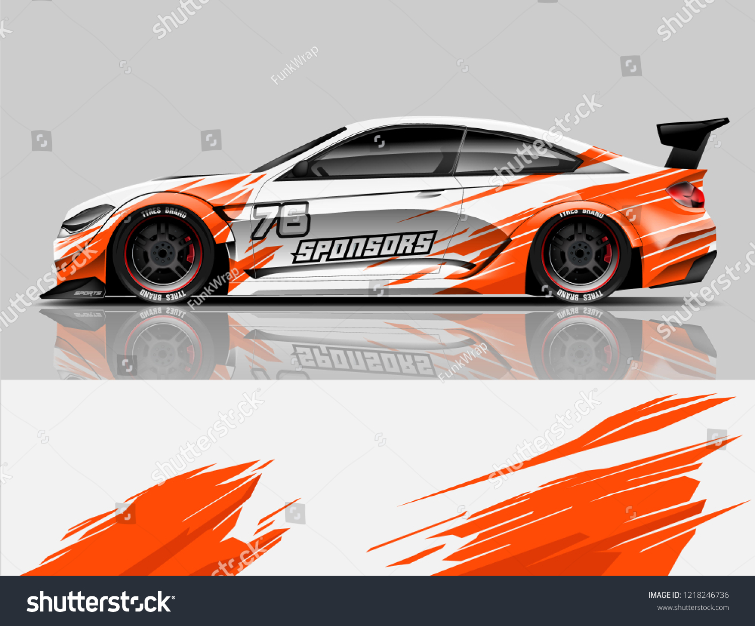 Car decal wrap design vector. Graphic abstract stripe racing background kit designs for vehicle, race car, rally, adventure and livery