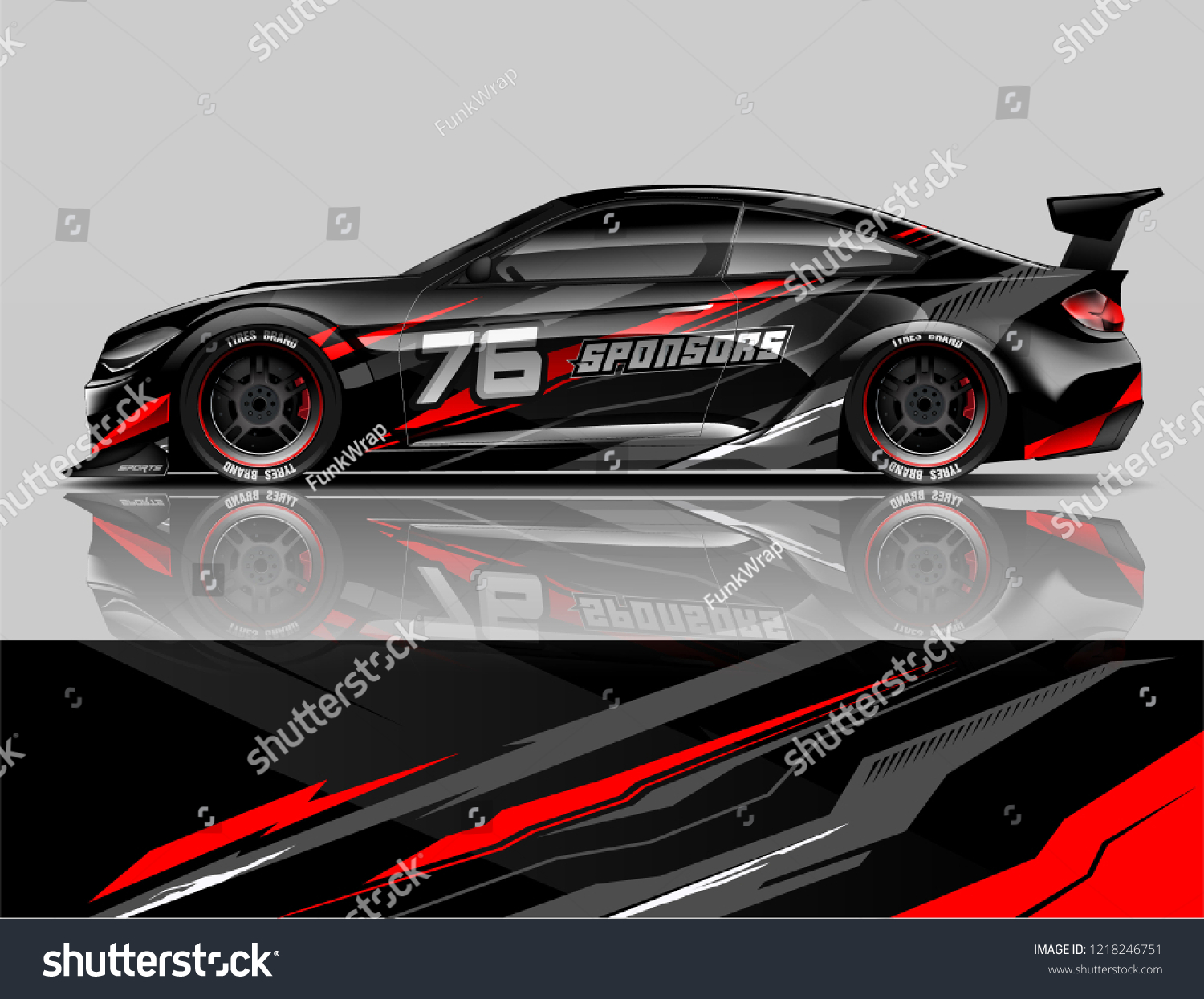 Racing Car Wrap. Sport car livery design