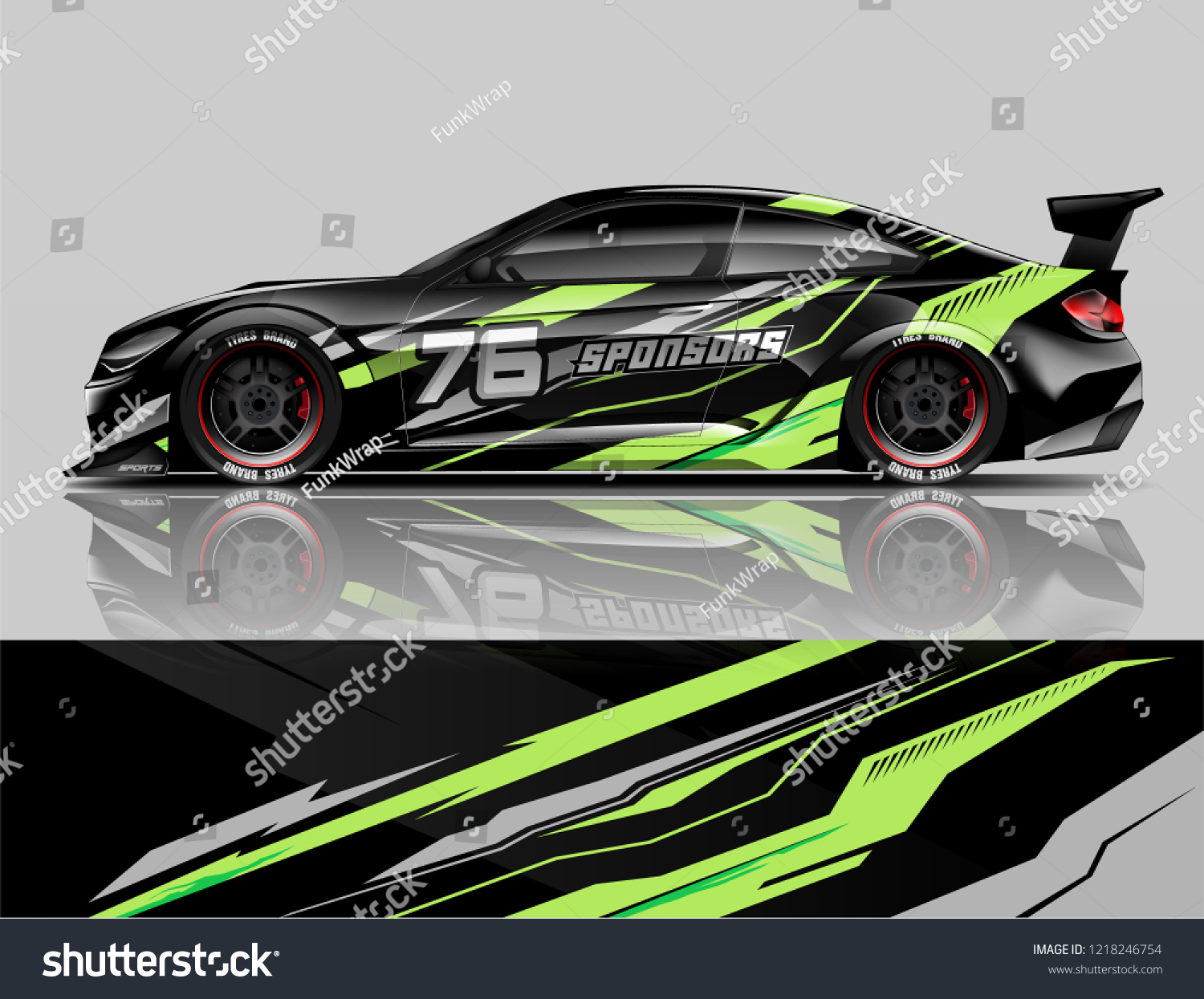 Car decal wrap design vector. Graphic abstract stripe racing background kit designs for vehicle, race car, rally, adventure and livery