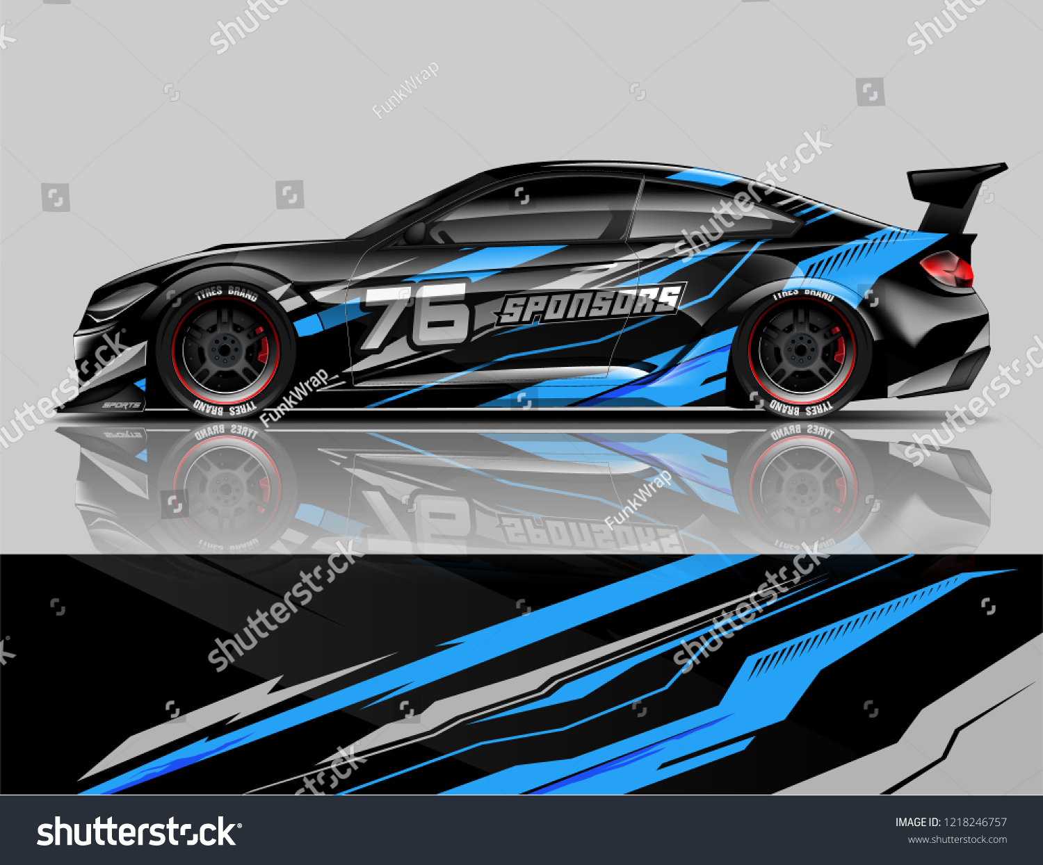 Car decal wrap design vector. Graphic abstract stripe racing background kit designs for vehicle, race car, rally, adventure and livery