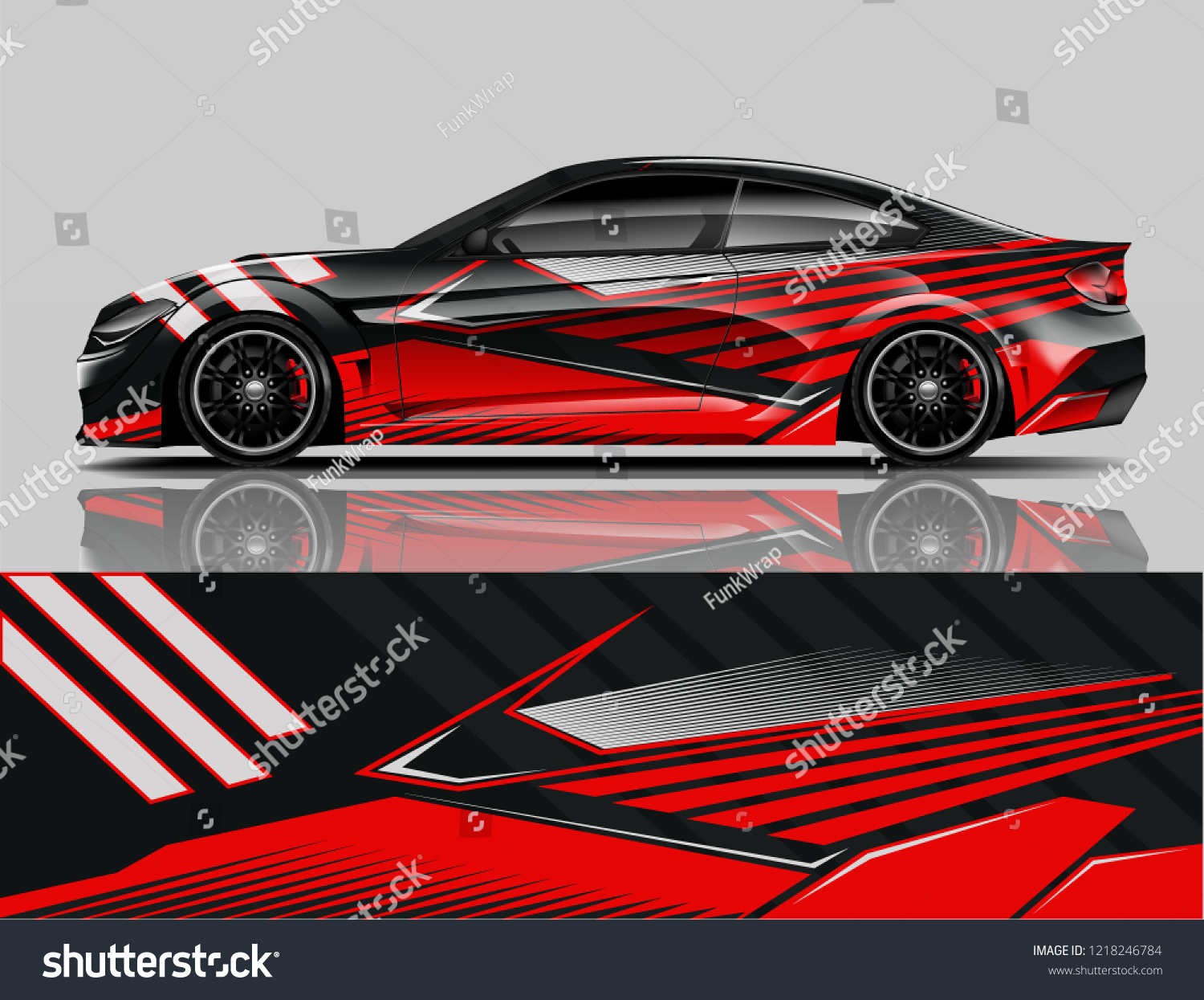 Car decal wrap design vector. Graphic abstract stripe racing background kit designs for vehicle, race car, rally, adventure and livery
