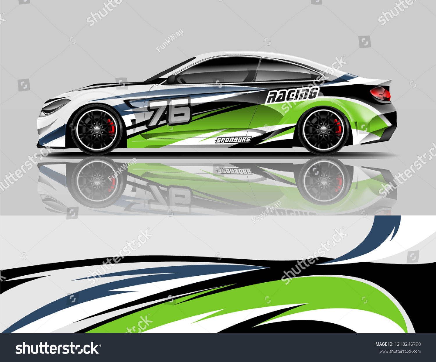 Car decal wrap design vector. Graphic abstract stripe racing background kit designs for vehicle, race car, rally, adventure and livery