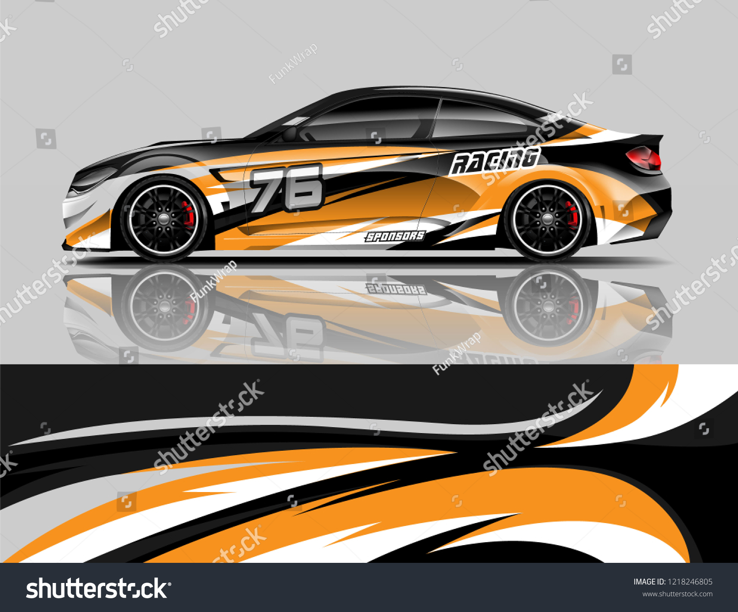 Racing Car Wrap. Sport car livery design